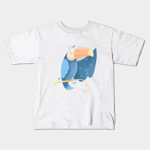 Toucan watercolor hand drawn Kids T-Shirt by Mako Design 